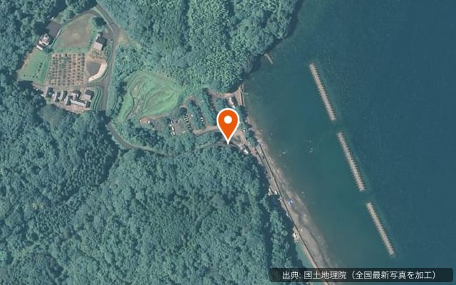 ヒロセオートキャンプ場の空中写真