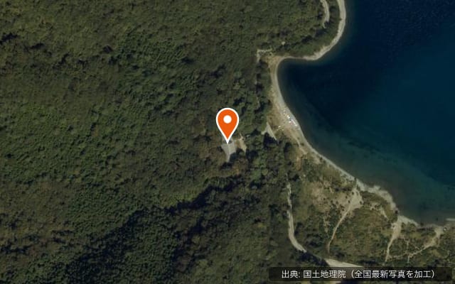 本栖湖いこいの森キャンプ場の空中写真