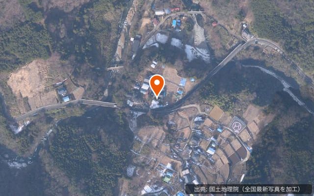 下村キャンプ場の空中写真