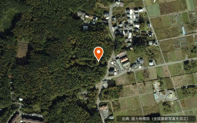 河口湖オートキャンプ場の空中写真