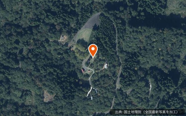 節黒城跡キャンプ場の空中写真