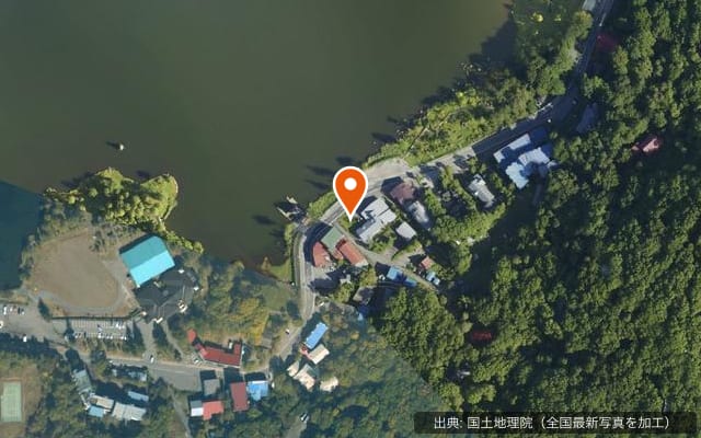 白樺湖畔のキャンプ場 Hyggeの空中写真
