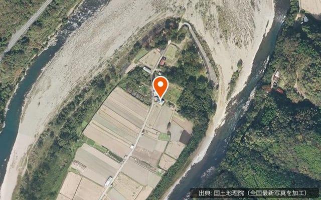 四万十川 三島キャンプ場の空中写真